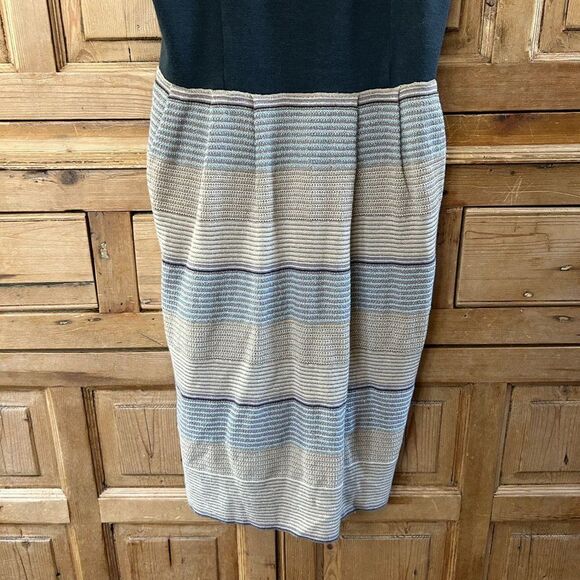 NWT Knitted & Knotted Medium Dress V-Neck V- Back Glitter Striped - Picture 6 of 11